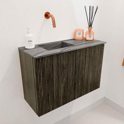 Toiletmeubel Mondiaz Joya Dlux | 60 cm | Meubelkleur Shadow | Faye wastafel Sombra Wasbak Links | Zonder kraangat(en)
