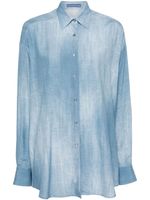 Ermanno Scervino chemise à imprimé jean - Bleu