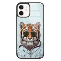 iPhone 12 glazen hardcase - Tijger wild