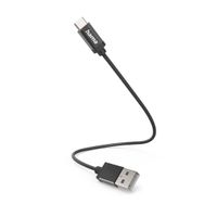 Hama Charging Cable USB-A USB-C 0.2 m Nylon Oplader Zwart - thumbnail