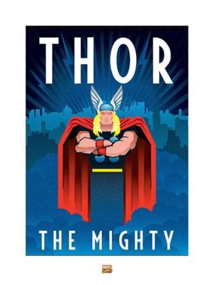 Kunstdruk Marvel Deco Thor 60x80cm