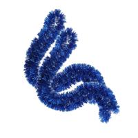 Kerstslingers - 2x stuks - blauw - glitter - folie - 180 x 7 cm - kerstboom versiering