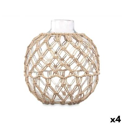 Decoratief sierding Gift Decor Transparant Natuurlijk 21 x 23 cm 21 x 23 x 21 cm (4 Stuks)