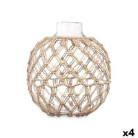 Decoratief sierding Gift Decor Transparant Natuurlijk 21 x 23 cm 21 x 23 x 21 cm (4 Stuks)
