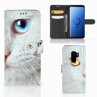Samsung Galaxy S9 Plus | Telefoonhoesje | Met pasjeshouder | Witte Kat