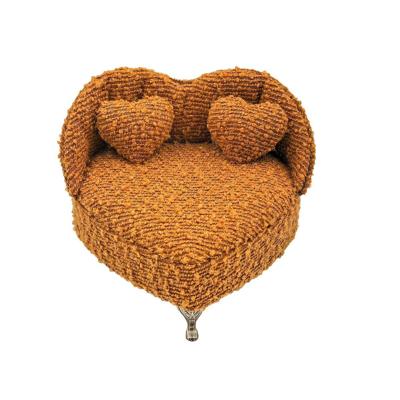 Doos-Juwelenkistje Versa Mosterd Polyester Metaal Spiegel Hout MDF 16 X 13,5 X 16 CM Sofa