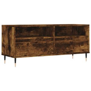 The Living Store TV-meubel Gerookt Eiken - 100 x 34.5 x 44.5cm - Extra opbergruimte