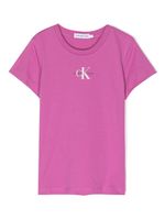 Calvin Klein Kids t-shirt en coton à logo imprimé - Rose