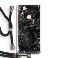 Zwart Marmer 2: Pixel 3 Transparant Hoesje met koord