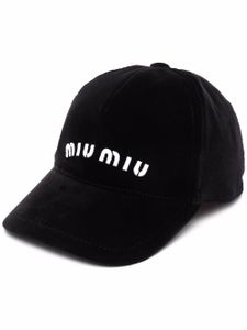 Miu Miu casquette à logo brodé - Noir