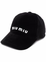 Miu Miu casquette à logo brodé - Noir - thumbnail