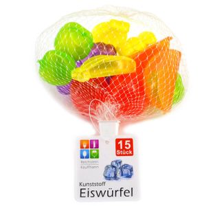 Jedermann IJsblokjes - 15x - fruitvormpjes - kunststof - herbruikbaar   -