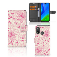 Huawei P Smart 2020 Hoesje Pink Flowers - thumbnail