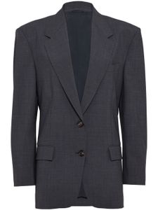 Brunello Cucinelli blazer boutonné à revers crantés - Gris