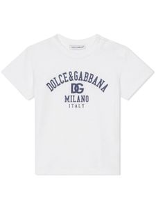 Dolce & Gabbana Kids t-shirt en coton à logo imprimé - Blanc