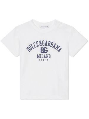 Dolce & Gabbana Kids t-shirt en coton à logo imprimé - Blanc