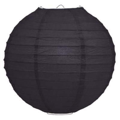 Luxe bol feest lampion - zwart - dia 25 cm - papier