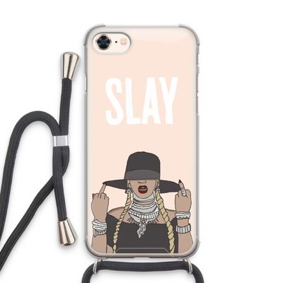 Slay All Day: iPhone 8 Transparant Hoesje met koord
