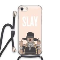 Slay All Day: iPhone 8 Transparant Hoesje met koord