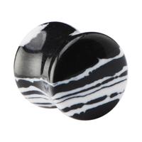 Double Flared Plug met zebraprint Synthetische steen Tunnels & Plugs - thumbnail