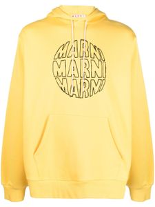 Marni hoodie en coton à logo imprimé - Jaune