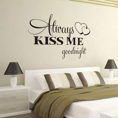 Altijd Kiss me Engels alfabet gesneden muur sticker Home decor