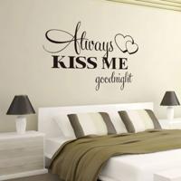 Altijd Kiss me Engels alfabet gesneden muur sticker Home decor