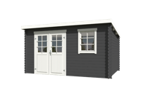 Blokhut Amira 380x275 Carbon Grey-Wit - Outdoor life