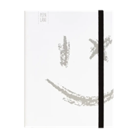 Pepa Lani Notitieboek A5 Black & White Smiley Silver