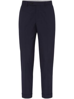 Brunello Cucinelli pantalon en laine à coupe fuselée - Bleu
