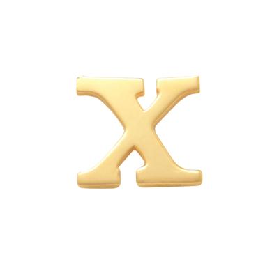 Minimalistische letter oorbelknopje - 14K GOUD - Goud - X