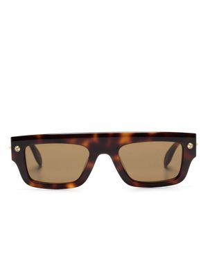 Alexander McQueen Eyewear lunettes de soleil à détails de clous - Marron