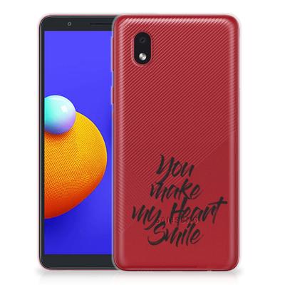 Samsung Galaxy A01 Core | Siliconen hoesje | met naam Heart Smile