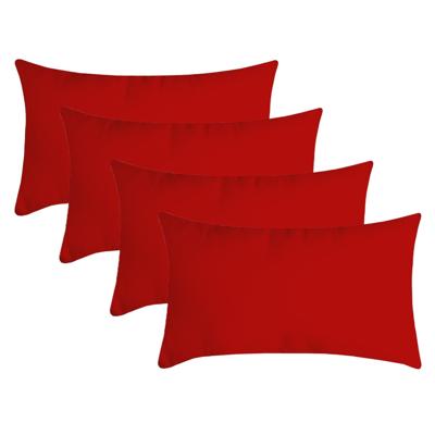 Stof Textile sierkussen Nelson - 4x - rood - 30 x 50 cm - bank kussens - polyester