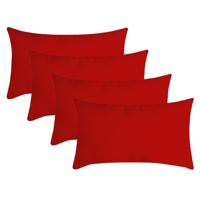 Stof Textile sierkussen Nelson - 4x - rood - 30 x 50 cm - bank kussens - polyester