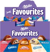 Milka Favourites chocolade, doos van 108 stuks (1 kg) Milka Favourites chocolade, doos van 108 stuks (1 kg)