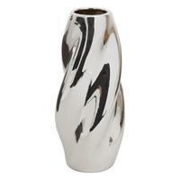 Bloemenvaas Silver Sky - zilver - keramiek - D11 x H28 cm - moderne vorm