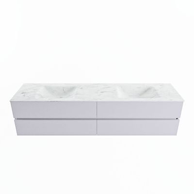 MONDIAZ VICA-DLUX 200cm badmeubel onderkast Cale 4 lades. Inbouw wastafel CLOUD dubbel 2 kraangaten, kleur Opalo.