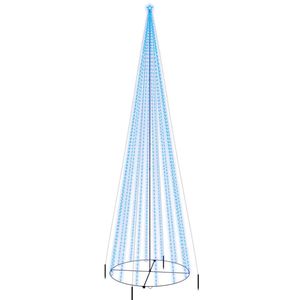 The Living Store Kerstboom LED 800x230 cm - Blauw - 1.134 LEDs - 8 lichteffecten - Compact ontwerp - Eenvoudig te