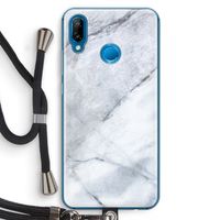 Witte marmer: Huawei P20 Lite Transparant Hoesje met koord