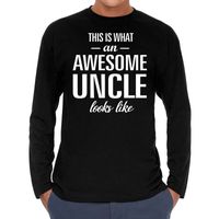 Awesome uncle / oom cadeau t-shirt long sleeves heren