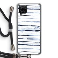 Ink Stripes: Samsung Galaxy A12 Transparant Hoesje met koord