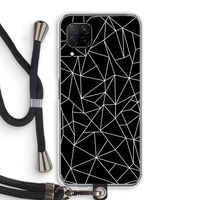 Geometrische lijnen wit: Huawei P40 Lite Transparant Hoesje met koord