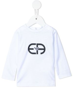 Emporio Armani Kids t-shirt à logo imprimé - Blanc