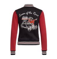 Queen Kerosin College Jacket Queen Of The Road Black & Red-S