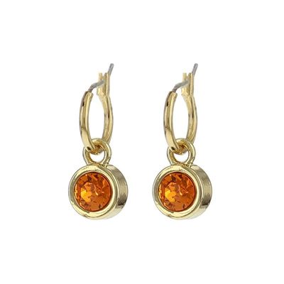 Biba Hang Oorbellen met Swarovski Steentje Tangerine Goud