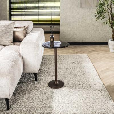 LifestyleFurn Organische Bijzettafel 'Cassidi' Glas, 38 x 33cm, kleur Koper Antiek