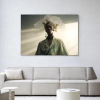 Urban Cotton Wandkleed 'Editorial Crown' 110 x 145cm in Frame - black