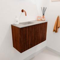 Toiletmeubel Mondiaz Joya Dlux | 71.6 cm | Meubelkleur Ruby | Faye wastafel Glace Wasbak Links | Zonder kraangat(en)