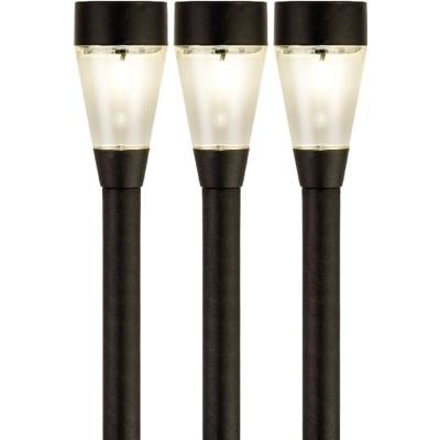 Lumineo Jive solar verlichting - 3x - buitenlamp/tuinlamp - LED - 32 cm
